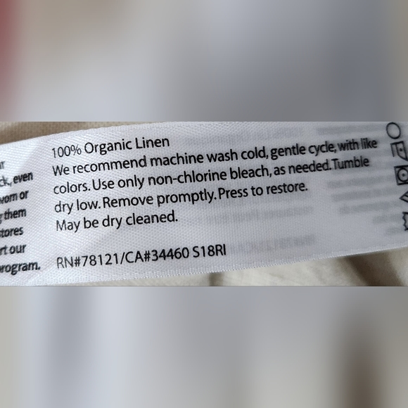 Eileen Fisher tan 100% organic cotton pull on ankle pants women's size XL - Picture 7 of 8